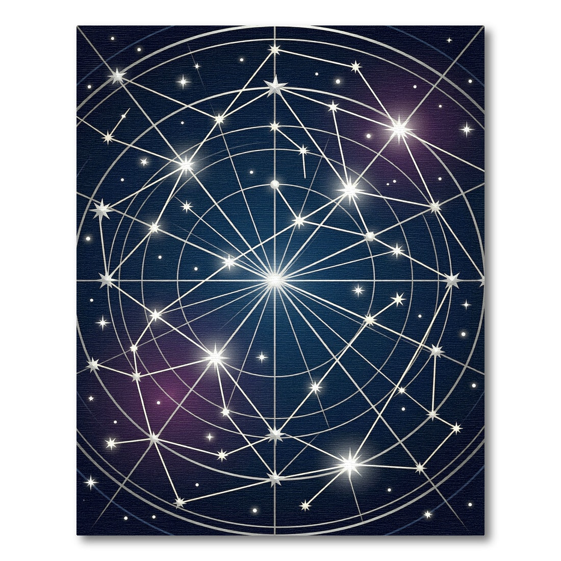 Celestial Navy Blue Constellation Geometric Rug