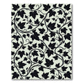 Classic Black Ivy Vine Swirls Rug