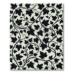 Classic Black Ivy Vine Swirls Rug