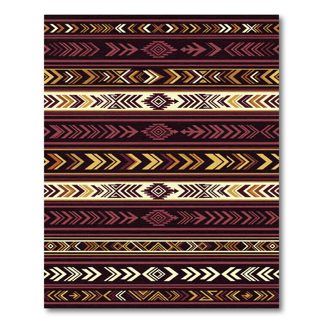 Earthy Geometric Arrow Striped Boho Rug