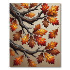Autumnal Golden Oak Foliage Branches Rug