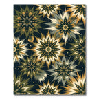 Geometric Olive and Gold Starburst Rug