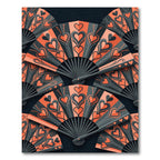 Coral Black Heart Fan Arrangement Rug
