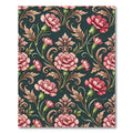 Elegant Pink Carnation Floral Damask Rug