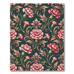 Elegant Pink Carnation Floral Damask Rug