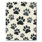 Minimalist Monochrome Animal Paw Area Rug