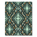 Emerald Snake Skin Geometric Diamond Rug