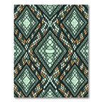 Emerald Snake Skin Geometric Diamond Rug
