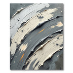 Textured Impasto strokes Cream Gray Rug