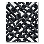 Monochrome Interlocking Industrial Chain Rug