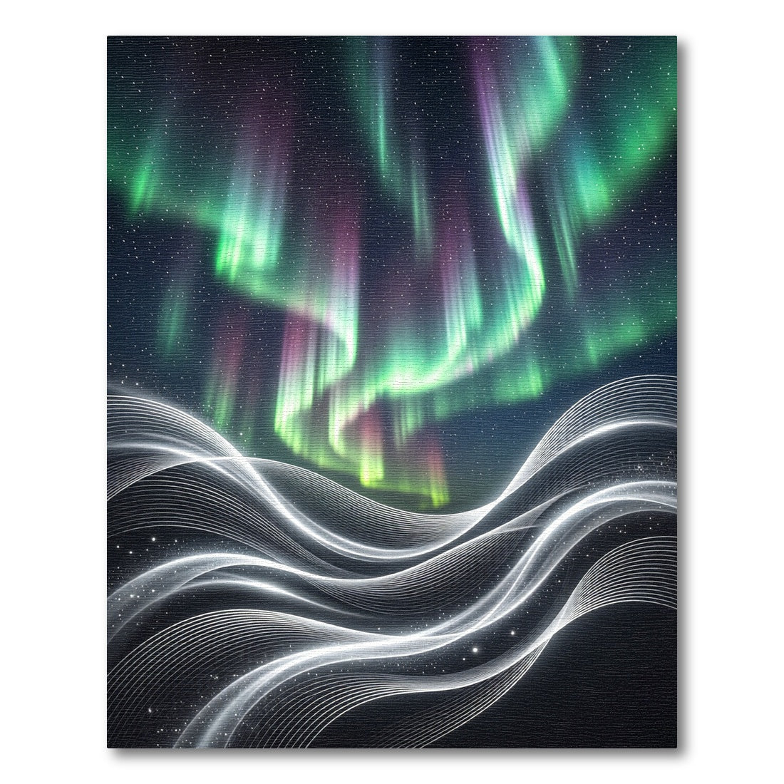 Ethereal Aurora Northern Lights Abstract Wave Rug