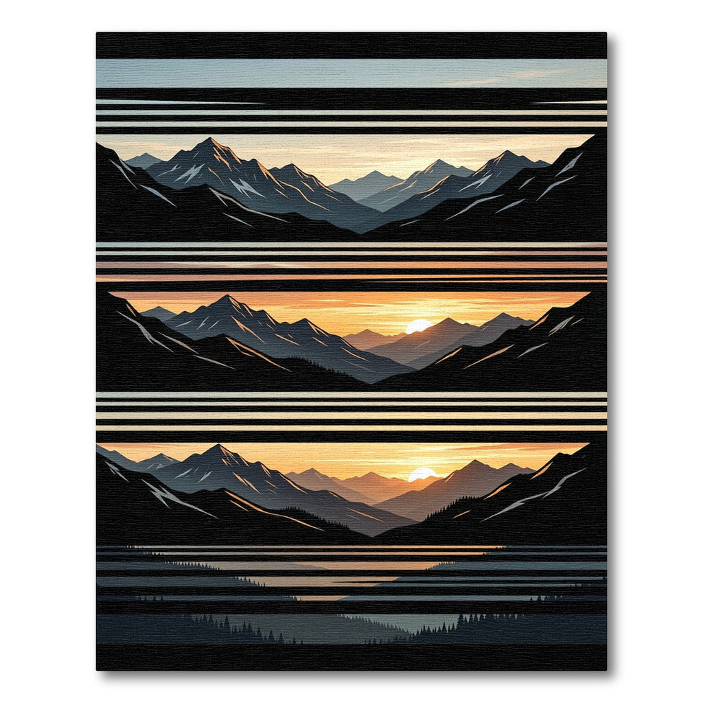 Mountain Sunset Landscape Horizon Rug