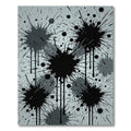 Monochromatic Abstract Black Ink Splatter Rug