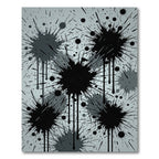 Monochromatic Abstract Black Ink Splatter Rug