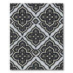 Elegant Dark Floral Quatrefoil Gray Rug