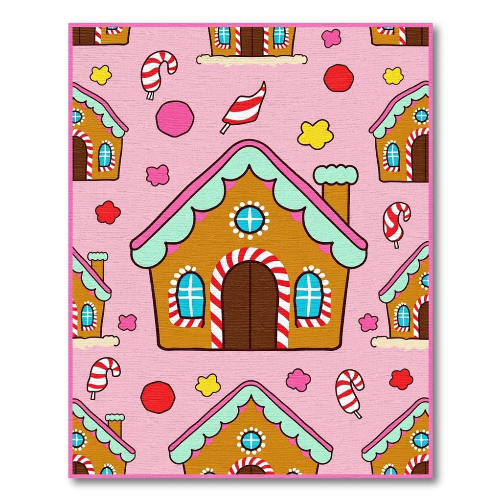 Whimsical Gingerbread Cottage Candy Pattern Rug