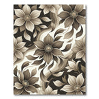 Monochromatic Floral Swirl Botanical Rug