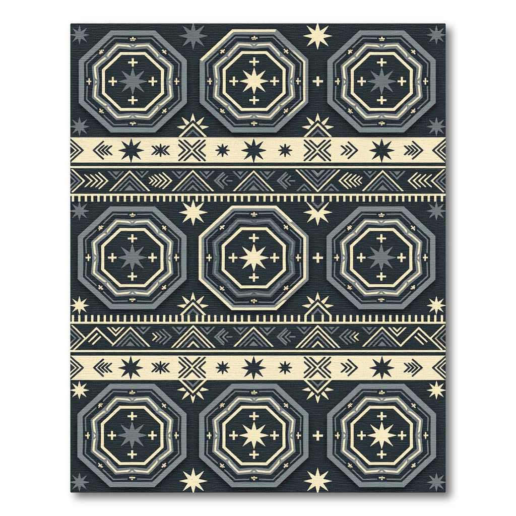 Celestial Geometric Octagon Navy Cream Rug