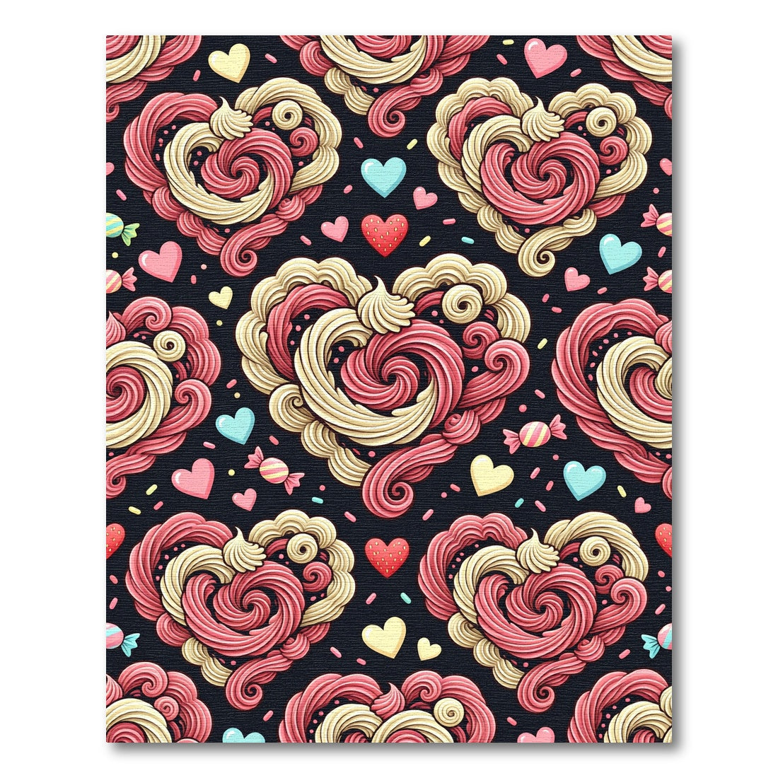Sweet Swirl Hearts Candy Confetti Rug