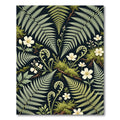 Botanical Moss Fern White Wildflower Rug