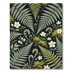 Botanical Moss Fern White Wildflower Rug
