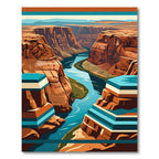 Abstract Canyon River Landscape Horizon Rug