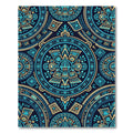 Aztec Teal Gold Sun Medallion Rug