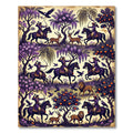 Purple Equestrian Archer Forest Scene Rug