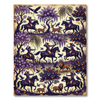Purple Equestrian Archer Forest Scene Rug