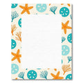 Coastal Orange Starfish Teal Sand Dollar Rug