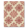 Crimson Stippled Snowflake Winter Area Rug