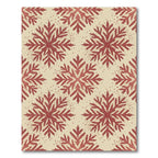 Crimson Stippled Snowflake Winter Area Rug