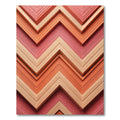 Coral Peach Chevron Zigzag Layers Rug
