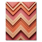 Coral Peach Chevron Zigzag Layers Rug