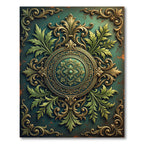 Emerald Ornate Baroque Floral Medallion Rug