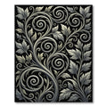 Elegant Silver Floral Scrollwork Rug