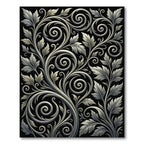 Elegant Silver Floral Scrollwork Rug