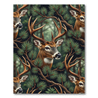 Majestic Deer Woodland Branches Background Rug