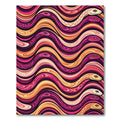 Vibrant Serpentine Waves Pink Yellow Rug