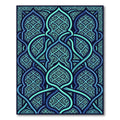 Cerulean Interlocking Arched Tile Art Rug