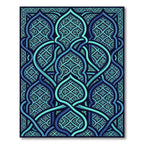 Cerulean Interlocking Arched Tile Art Rug
