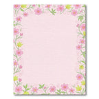 Pink Floral Whimsical Vine Border Rug