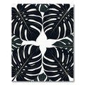 Monstera Leaves Dark Botanical Collage Rug