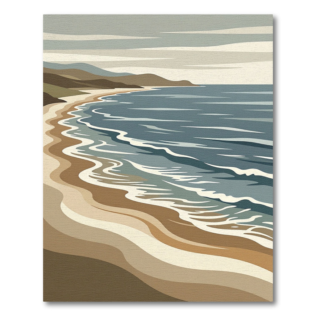Coastal Beach Waves Scenic Rug