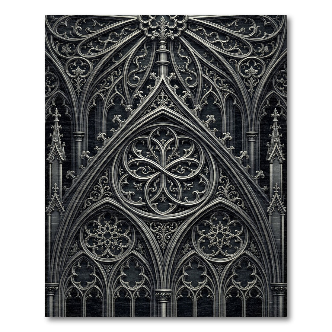 Gothic Archway Scrollwork Medallion Rug