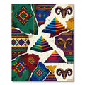 Vibrant Tribal Ram Pyramid Collage Rug