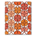 Retro Orange Four Leaf Clover Tile Rug