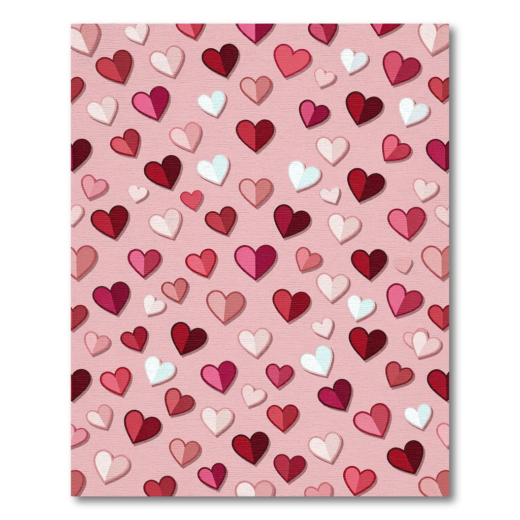 Pink Red Heart Collection Rug