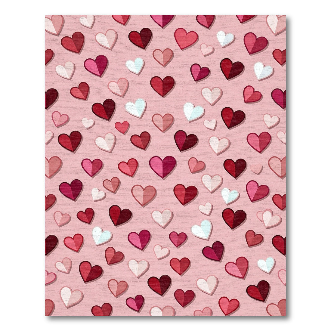 Pink Red Heart Collection Rug
