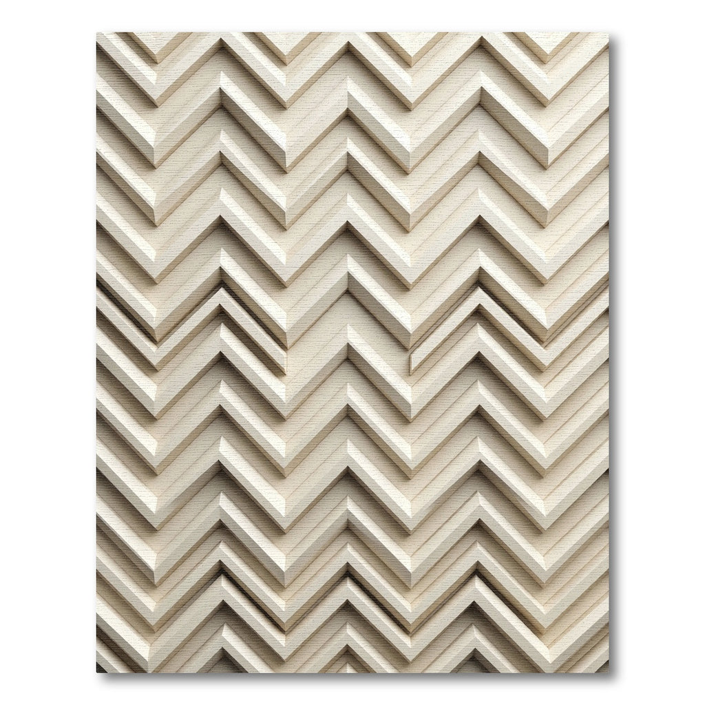 Light Beige Chevron Layered Rug